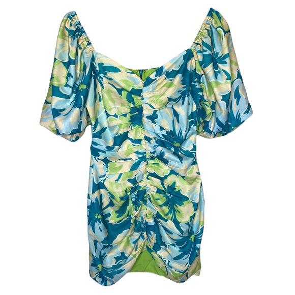 Runaway the Label Ashlyn Floral Print Puff Sleeve Mini Dress size Small - Picture 2 of 7